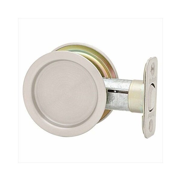Round Passage Pocket Door Lock Bright Stainless Steel Finish